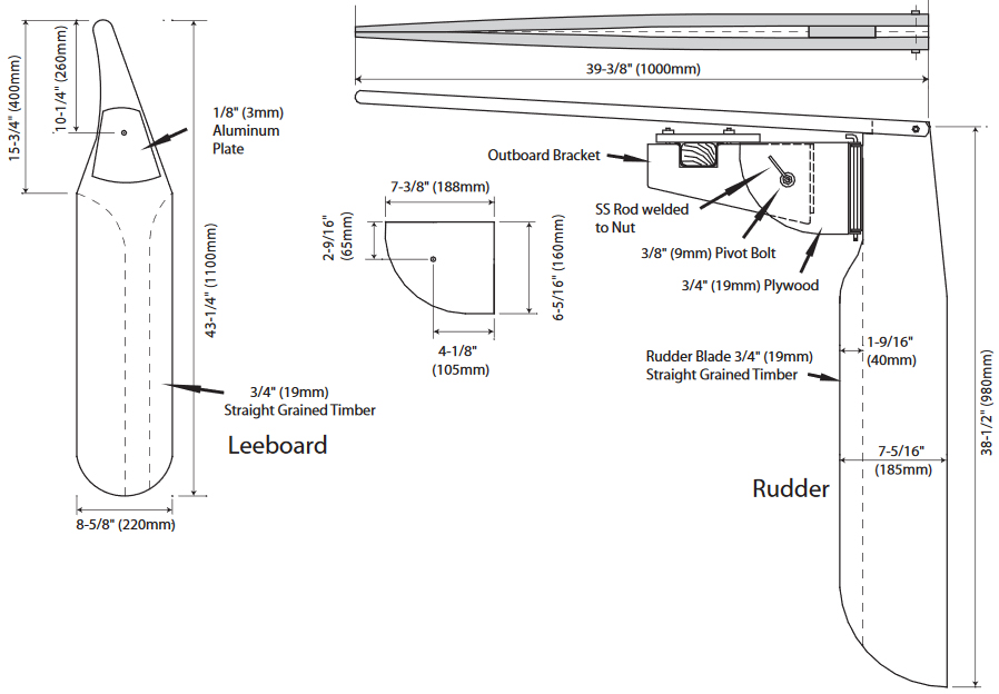 Construction Details for the Leebord and Rudder